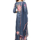 Ahalyaa Women Blue & Pink Printed Kurta with Palazzos & Dupatta | Swadesiicart
