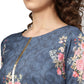 Ahalyaa Women Blue & Pink Printed Kurta with Palazzos & Dupatta | Swadesiicart