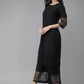 Ahalyaa Women Black Embellished Kurta with Palazzos & Dupatta | Swadesiicart