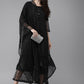 Ahalyaa Women Black Embellished Kurta with Palazzos & Dupatta | Swadesiicart