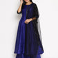 Ahalyaa Women Blue Solid Kurta With Palazzos & Dupatta | Swadesiicart