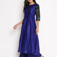 Ahalyaa Women Blue Solid Kurta With Palazzos & Dupatta | Swadesiicart