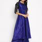 Ahalyaa Women Blue Solid Kurta With Palazzos & Dupatta | Swadesiicart