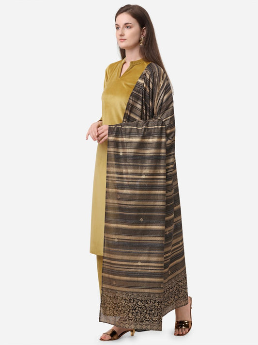 Ahalyaa Dark Mustard Solid Kurta Set With Dupatta | Swadesiicart