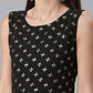 Ahalyaa Women Black Ethnic Motifs Printed Empire Kurta With Sharara & Dupatta | Swadesiicart