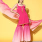 Ahalyaa Women Pink Ombre Printed Gotta Patti Kurti with Sharara & With Dupatta | Swadesiicart
