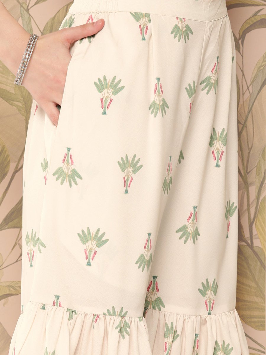 Ahalyaa Women Floral Printed Regular Kurti with Sharara & With Dupatta | Swadesiicart