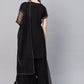 Ahalyaa Solid Black Kurta with Sharara Set | Swadesiicart