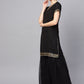 Ahalyaa Solid Black Kurta with Sharara Set | Swadesiicart