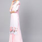 Ahalyaa Pastel Pink Floral Print Kurta With Sharara & Dupatta