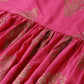 Ahalyaa Pink & Golden Foil Print Kurti with Sharara & Dupatta | Swadesiicart