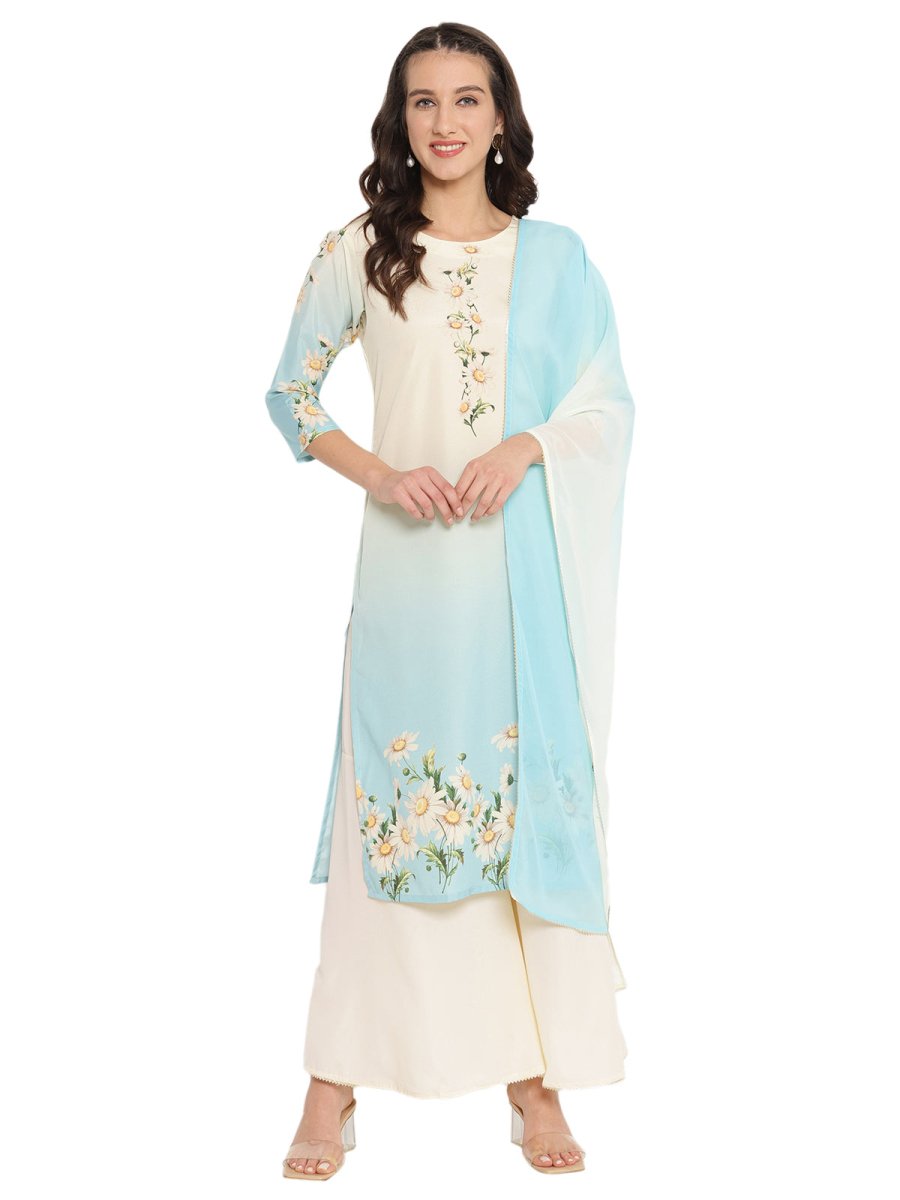 Ahalyaa Printed Sharara Kurta Dupatta Set | Swadesiicart