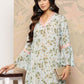 Ahalyaa Floral Printed Bell Sleeves Gotta Patti Georgette Kurta | Swadesiicart