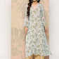Ahalyaa Floral Printed Bell Sleeves Gotta Patti Georgette Kurta | Swadesiicart