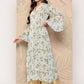 Ahalyaa Floral Printed Bell Sleeves Gotta Patti Georgette Kurta | Swadesiicart