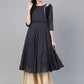 Ahalyaa Navy-Blue Printed Straight Kurta | Swadesiicart