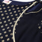 Ahalyaa Navy-Blue Printed Straight Kurta | Swadesiicart