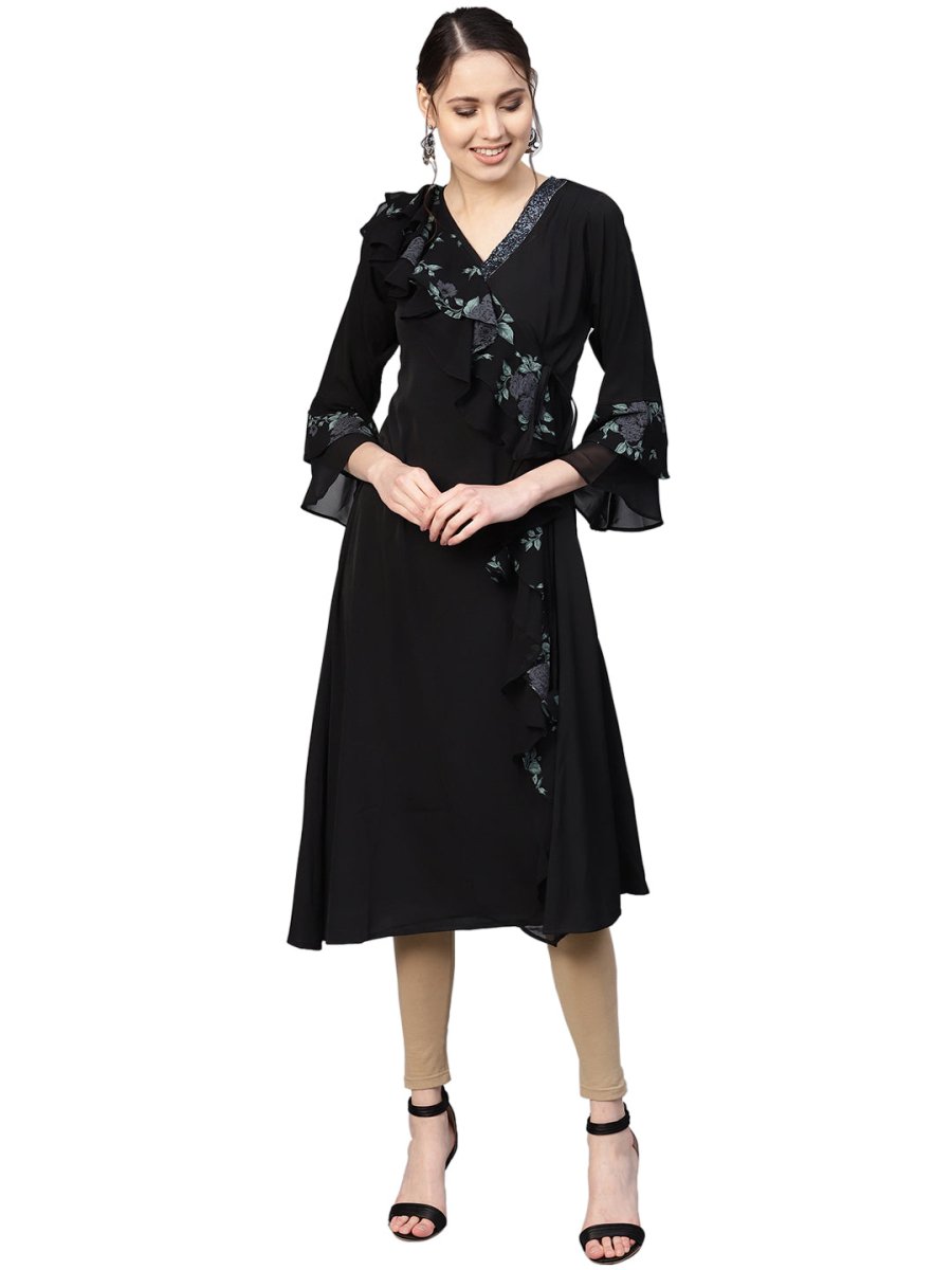 Ahalyaa Women's A-Line Georgette Kurta | Swadesiicart