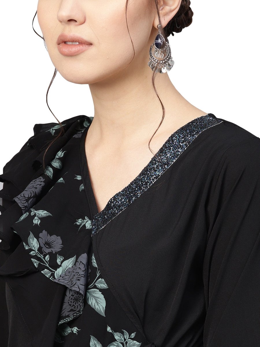 Ahalyaa Women's A-Line Georgette Kurta | Swadesiicart