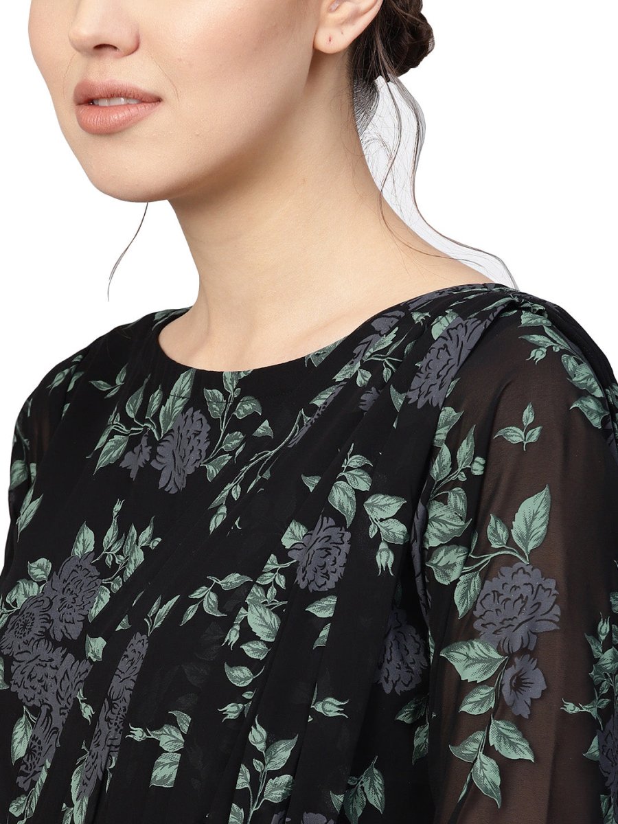 Ahalyaa Women's Flared Georgette Kurta | Swadesiicart
