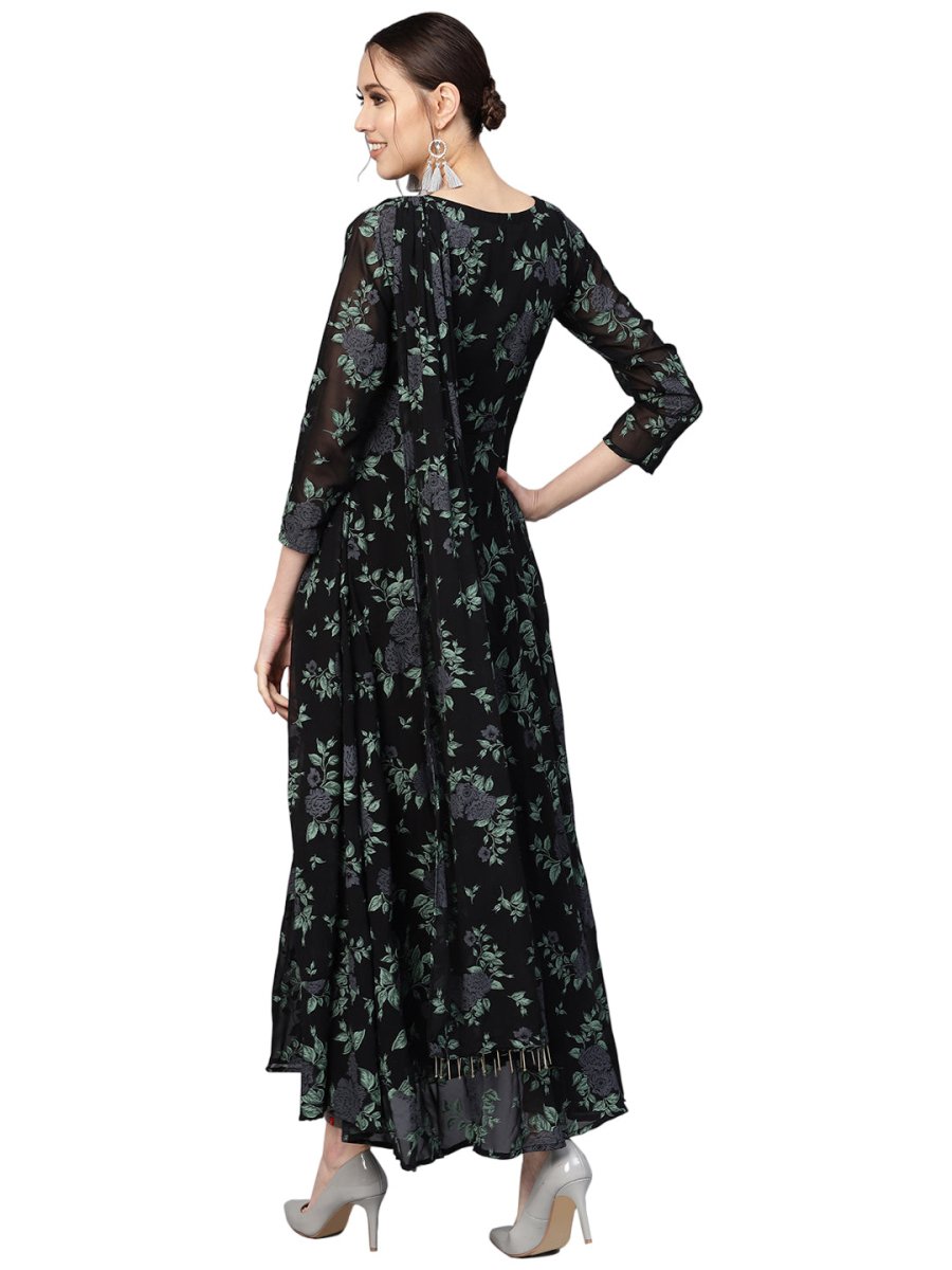 Ahalyaa Women's Flared Georgette Kurta | Swadesiicart