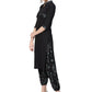 Ahalyaa Women Black & Green Solid Kurta with Harem Pants | Swadesiicart