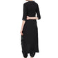 Ahalyaa Women Black & Green Solid Kurta with Harem Pants | Swadesiicart