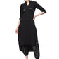 Ahalyaa Women Black & Green Solid Kurta with Harem Pants | Swadesiicart