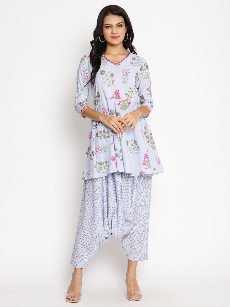 Ahalyaa Beautiful Crepe Printed Top With Harem Pant | Swadesiicart