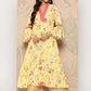 Ahalyaa Floral Printed Bell Sleeves Gotta Patti Crepe Kurta | Swadesiicart