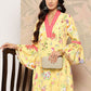 Ahalyaa Floral Printed Bell Sleeves Gotta Patti Crepe Kurta | Swadesiicart
