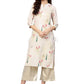 Ahalyaa Beige Printed Straight Kurta For Women | Swadesiicart