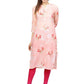 Ahalyaa Printed Floral Muslin Straight Kurta For Women | Swadesiicart