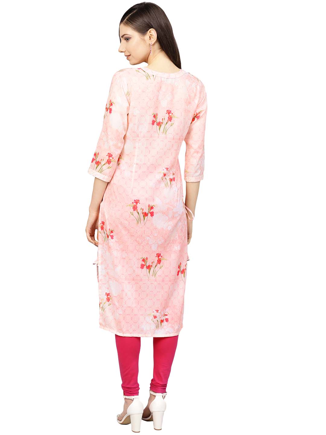 Ahalyaa Printed Floral Muslin Straight Kurta For Women | Swadesiicart