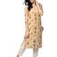 Ahalyaa Beige Dusty Print Straight Kurta For Women | Swadesiicart