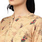 Ahalyaa Beige Dusty Print Straight Kurta For Women | Swadesiicart