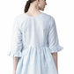 Ahalyaa Women Blue & White Checked A-Line Top | Swadesiicart