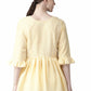 Ahalyaa Yellow & White Checked A-Line Top | Swadesiicart