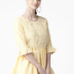 Ahalyaa Yellow & White Checked A-Line Top | Swadesiicart