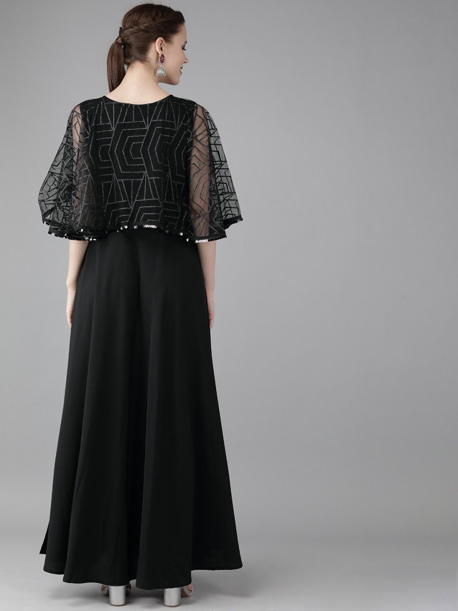 Ahalyaa Women Cap Style Long Dress | Swadesiicart