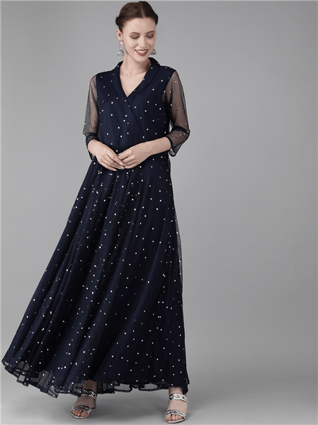 Ahalyaa Women Printed Maxi Dress | Swadesiicart