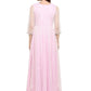Ahalyaa Women's Stylist Double Layered Light Pink Indo Western Kurta Dress | Swadesiicart