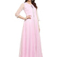 Ahalyaa Women's Stylist Double Layered Light Pink Indo Western Kurta Dress | Swadesiicart
