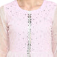 Ahalyaa Women's Stylist Double Layered Light Pink Indo Western Kurta Dress | Swadesiicart