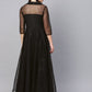 Ahalyaa Black Star Foil Print Angrakha Anarkali Kurta | Swadesiicart