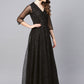 Ahalyaa Black Star Foil Print Angrakha Anarkali Kurta | Swadesiicart