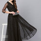 Ahalyaa Black Star Foil Print Angrakha Anarkali Kurta | Swadesiicart