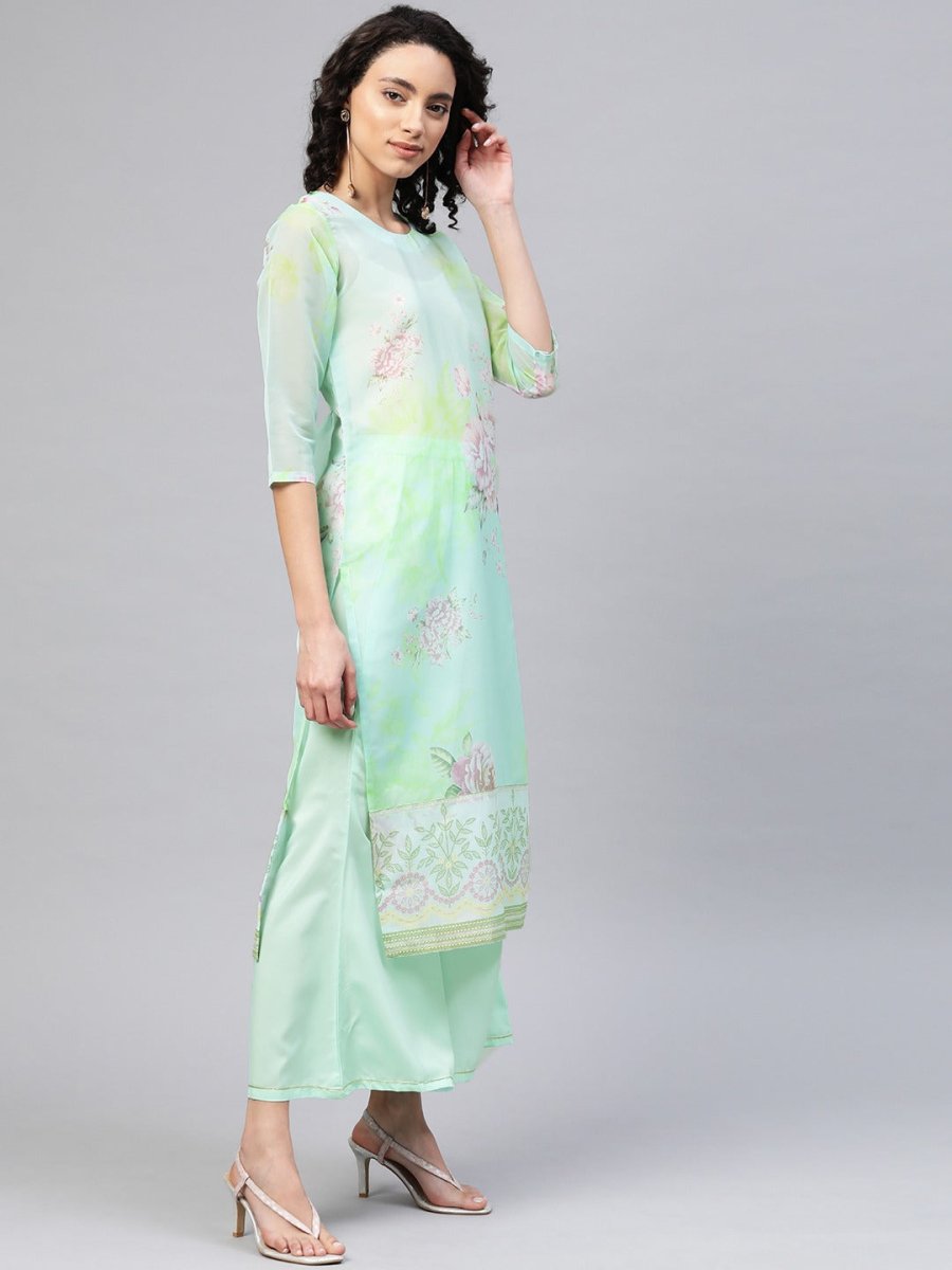 Ahalyaa Women Pastel Floral Summer Kurta | Swadesiicart