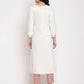 Ahalyaa Women's White Solid Velvet Angrakha Kurta With Gold Printed Pant | Swadesiicart