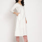 Ahalyaa Women's White Solid Velvet Angrakha Kurta With Gold Printed Pant | Swadesiicart
